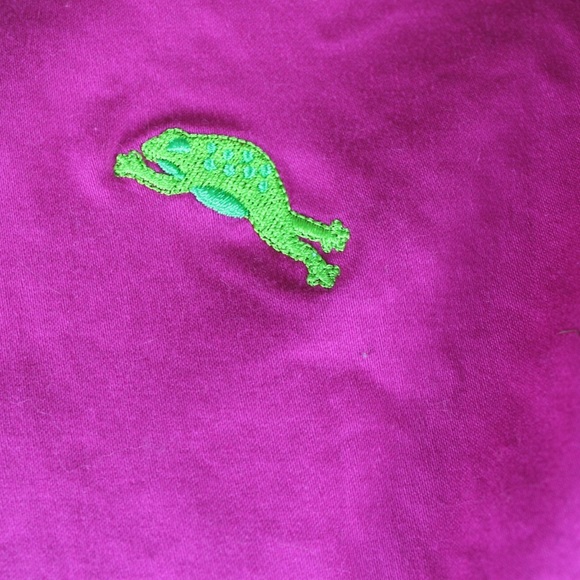 Hot Pink Frog Embroidered Capri Pants Sz 8 Critter - Picture 6 of 7